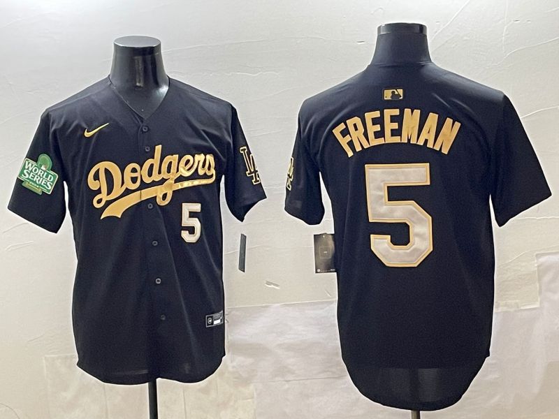 Men Los Angeles Dodgers #5 Freeman Black Gold Nike 2025 MLB Jersey style 4251->los angeles dodgers->MLB Jersey